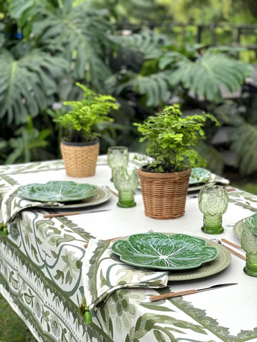Jade Tablecloth | Linens & Bedding by OSLÉ HOME DECOR. Item composed of fabric