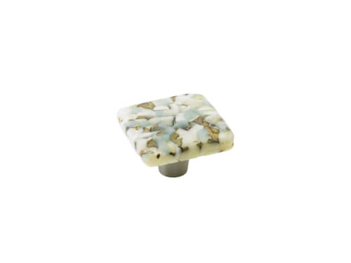 Pebbles Powder Sand Square Knob | Hardware by Windborne Studios. Item made of stone with glass