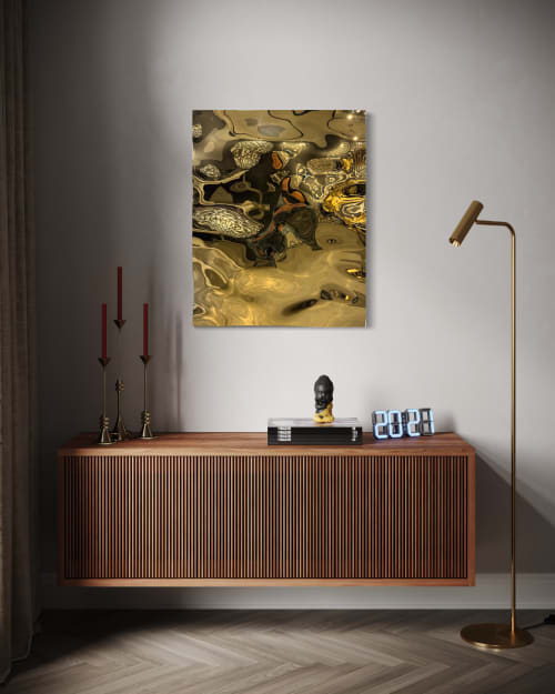 Aqua High Wave Wall Décor Gold | Decorative Objects by PlusObject