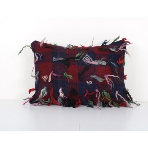 Vintage Handwoven Multi Color Turkish Flokati Rug Shagy Pill | Cushion in Pillows by Vintage Pillows Store
