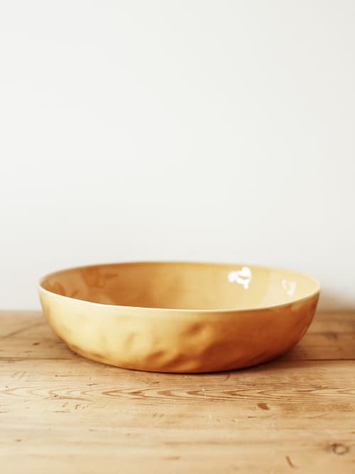 Large Serving Bowl in Dijon | Serveware by Barton Croft. Item composed of stoneware compatible with country & farmhouse and japandi style
