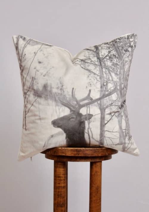 "Rest" Elk Velvet Decorative Pillow 20x20 | Pillows by Vantage Design