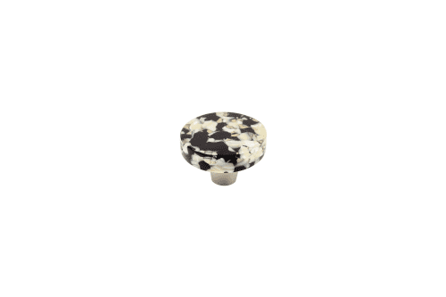 Pebbles Black Speckle Circle Knob | Hardware by Windborne Studios. Item made of glass