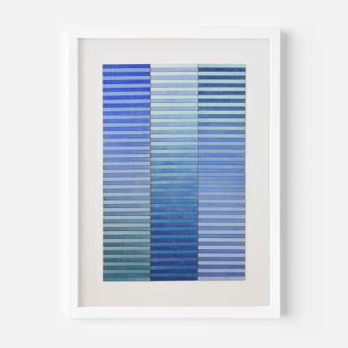 Blue Stripe Colour Study Painting | Collage in Paintings by Amelia Coward