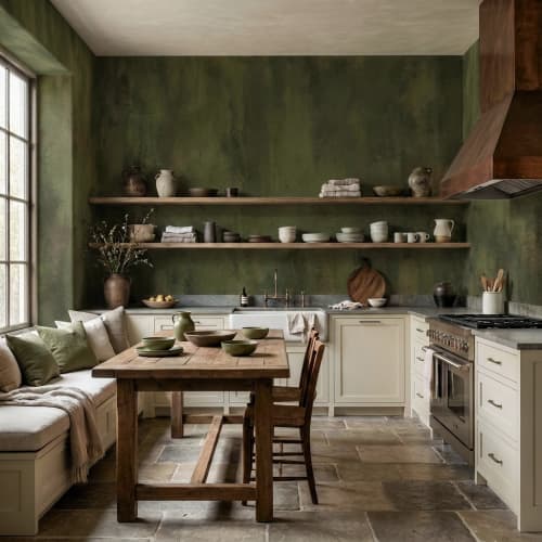 Worn Olive  —  Luxe Textures Luxury Wallpaper Mural | Wall Treatments by ELLE WALLS