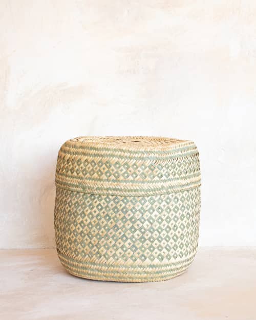 Medium Oaxacan Woven Basket - Sage | Storage Basket in Storage by MINNA