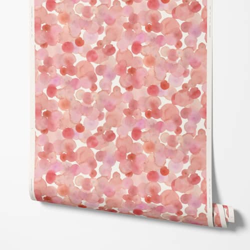 Color Spots Warm Wallpaper | Wall Treatments by Color Kind Studio. Item made of fabric with paper