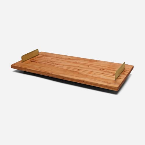 Brass Handle Tray | Serving Board in Serveware by Formr. Item composed of wood