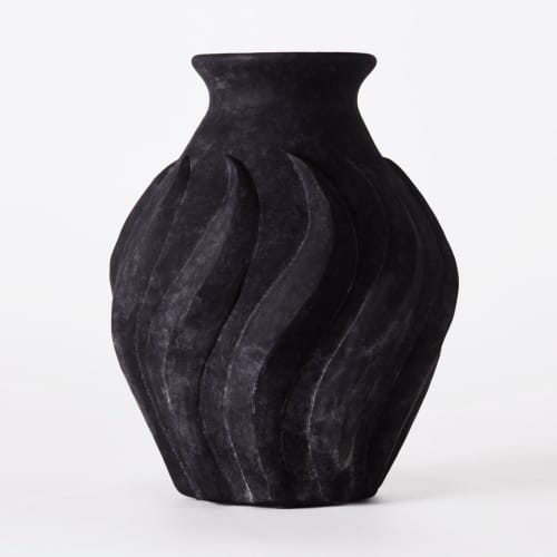 Swirl Vase Black Large | Work by District Loom