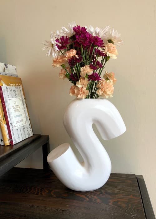 Ceramic Vase, Letter S by Studio Patenaude