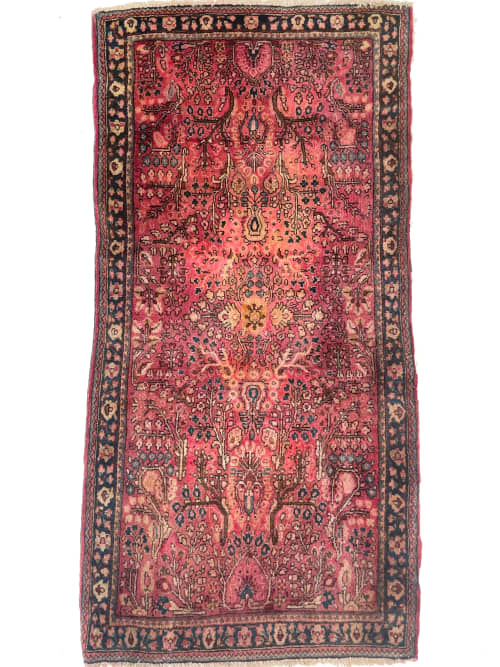 LOVELY Semi-Antique Botanical Sarouk | Plush Wool | Area Rug in Rugs by The Loom House. Item made of cotton & fiber