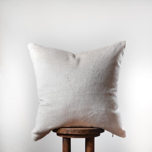 Salmon Cream Alpaca Pillow 24x24 | Pillows by Vantage Design