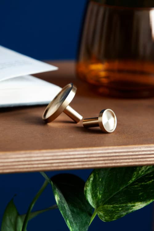 Ina Gold, Cabinet knobs handles, Brass cabinet knobs | Hardware by Plywood Project. Item made of brass compatible with minimalism and mid century modern style