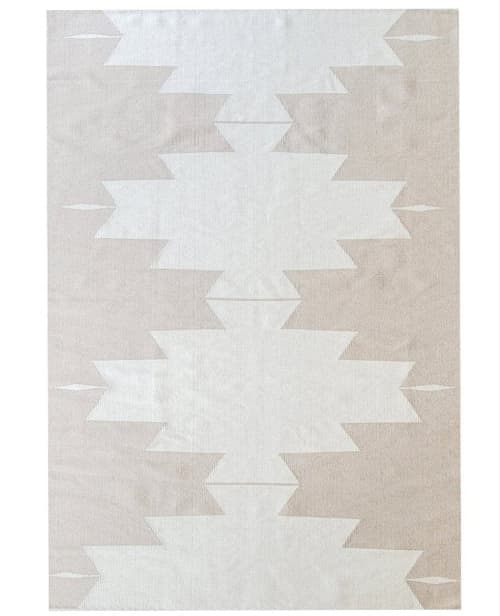 Beige Cleo Handmade Rug | Area Rug in Rugs by Mumo Toronto. Item composed of fabric