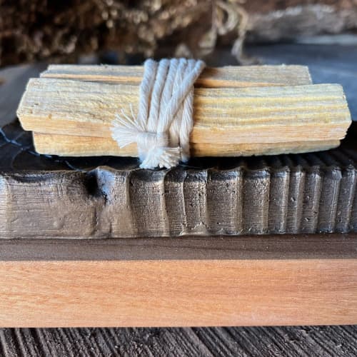 Palo Santo Bundle Smudge Stick | Incense Holder in Decorative Objects by Alabama Sawyer. Item composed of wood