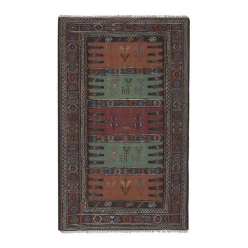 Animal Soumac Kilim Rug 3'4'' X 5'4'' | Area Rug in Rugs by Vintage Pillows Store