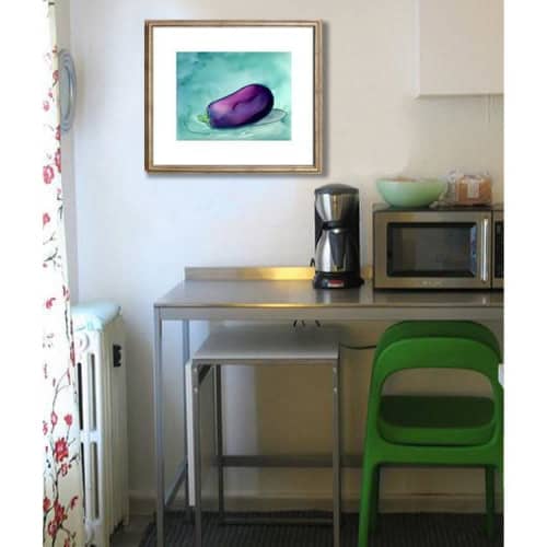 Aubergine | Watercolor Painting in Paintings by Brazen Edwards Artist. Item composed of paper