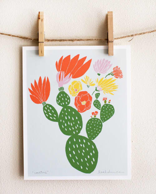 Cactus Print | Prints by Leah Duncan. Item composed of paper in mid century modern or contemporary style