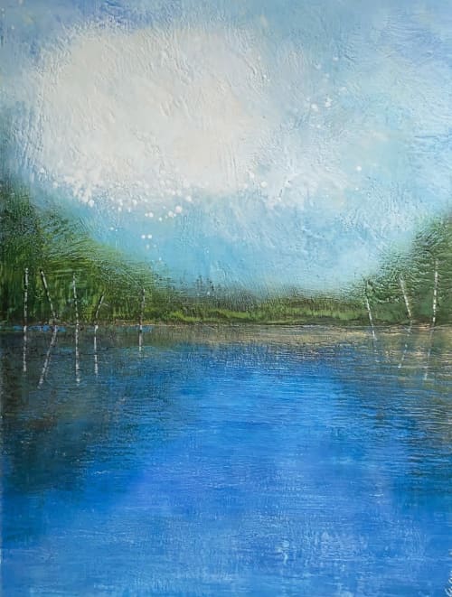Spring Time Shores | Mixed Media by Susan Wallis. Item in contemporary or modern style