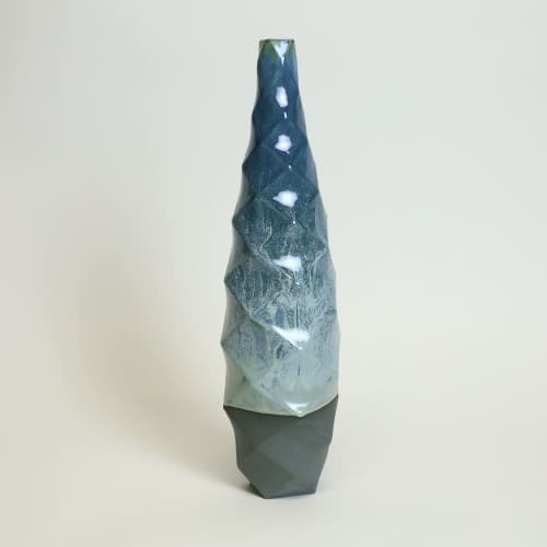 Tower in Lime Moondust | Vase in Vases & Vessels by by Alejandra Design. Item made of ceramic