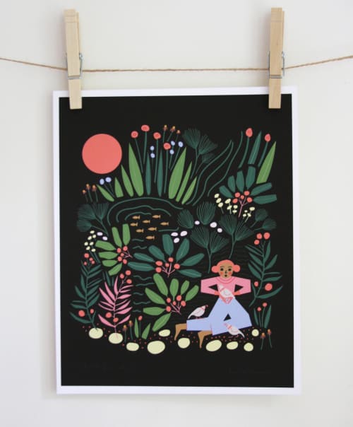 Little Friends 2 Print | Prints by Leah Duncan. Item made of paper works with mid century modern & contemporary style