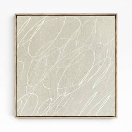 Gestural Marks in Linen by DSCVR Art Framed Square Canvas | Prints in Paintings by ArtCollectiv