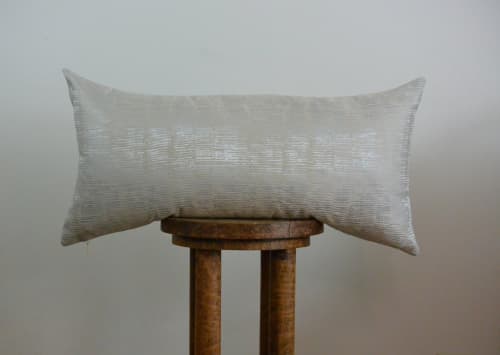 Silver Strands Decorative Lumbar Pillow 14x28 | Pillows by Vantage Design