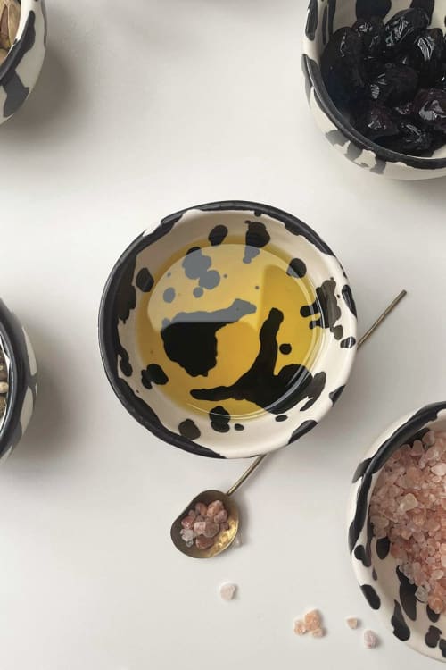 Rock Ceramic Dipping Bowls - Set of 4 | Dinnerware by OWO Ceramics. Item made of ceramic