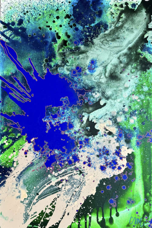 Idaho Springs | Oil And Acrylic Painting in Paintings by Carolyn McGlennon. Item made of canvas compatible with contemporary and eclectic & maximalism style