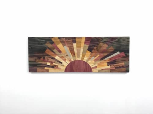 Oak City Sunset | Wall Sculpture in Wall Hangings by StainsAndGrains. Item made of wood compatible with contemporary and industrial style