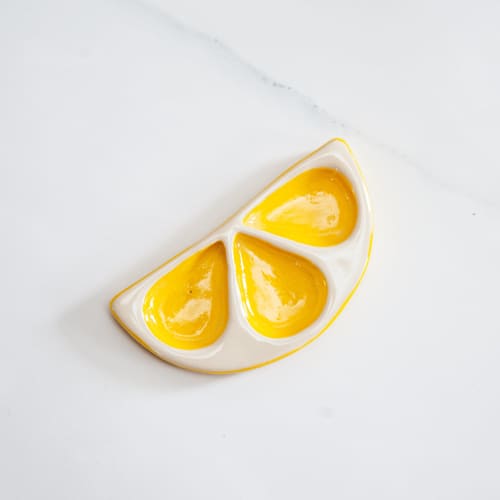 Lemon Wedge Ring Dish | Decorative Plate in Decorative Objects by Melike Carr