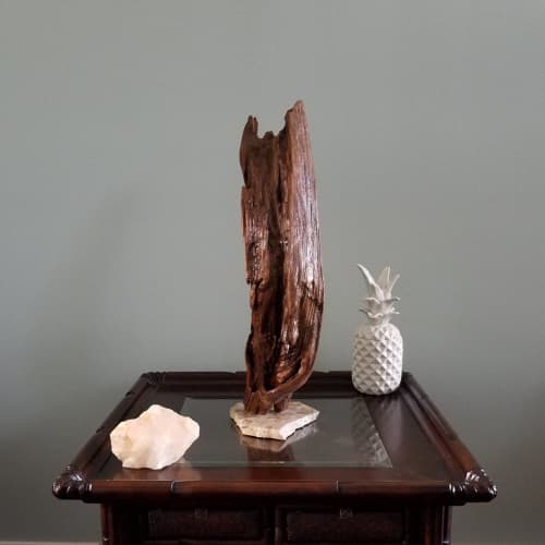 Driftwood Sculpture "Havana" with Marble Base | Sculptures by Sculptured By Nature  By John Walker. Item made of wood works with minimalism style