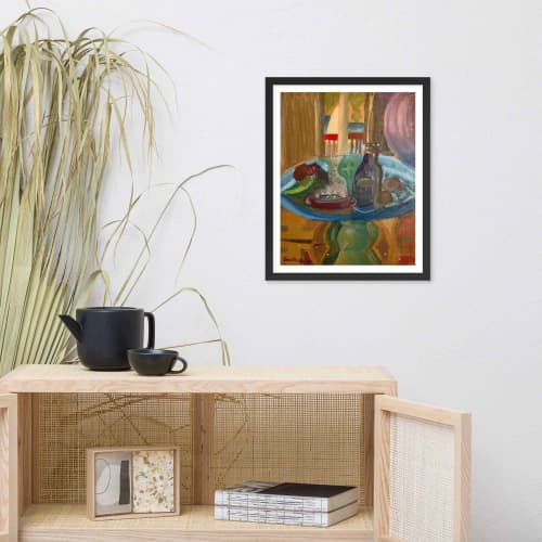 Framed Print - Table of Echoes - Surrealist Interior Scene | Work by Eman's Gallery