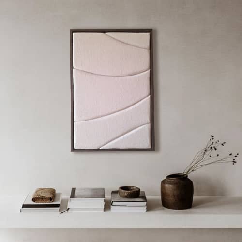 Textured 3D Geometric Wall Art: Minimalist Sculptural Panel | Wall Sculpture in Wall Hangings by Vaiva Art Atelier