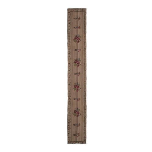 Vintage Aubusson Turkish Kilim Rug Runner 1'8'' x 12'10'' | Runner Rug in Rugs by Vintage Pillows Store. Item made of cotton with fiber