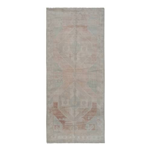 Vintage Faded Early 20th Century Handmade Turkish Oushak | Area Rug in Rugs by Vintage Pillows Store. Item made of cotton with fiber