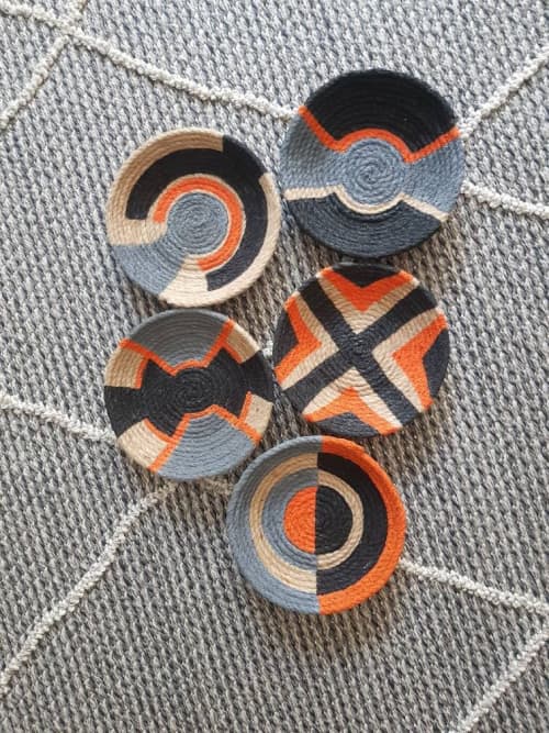 5 Pieces Bohemian Wall Plate Decor | Decorative Plate in Decorative Objects by Sarmal Design. Item made of cotton & synthetic compatible with boho and contemporary style