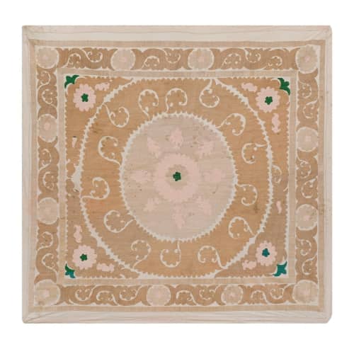 Suzani Faded Tapestry - Uzbek Table Cloth - Tribal Embroider | Table Runner in Linens & Bedding by Vintage Pillows Store