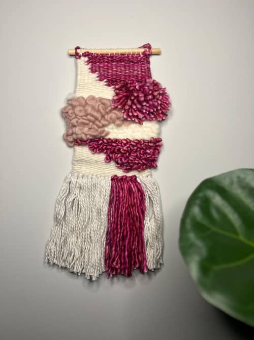 Jitesh 6 - Rosie Blues Woven Tapestry: Small Bohemian Wall Hanging | Candle Holder in Decorative Objects by Arsallan S