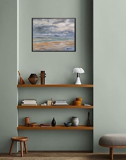 Plage De Saint Aubin / Saint Aubin Beach | Oil And Acrylic Painting in Paintings by Sophie DUMONT.