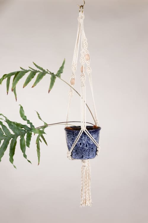 Spiral Plant Hanger | Plants & Landscape by Modern Macramé by Emily Katz. Item composed of cotton