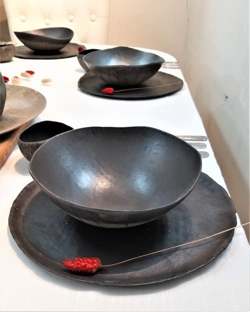 Matte Black Dinnerware set | Plate in Dinnerware by YomYomceramic. Item made of ceramic