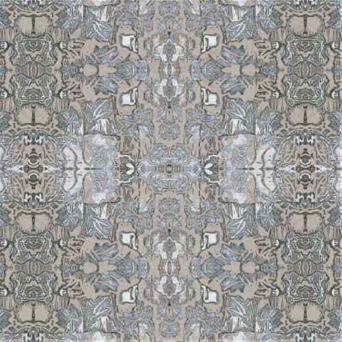 Indian Floral (Med), Sand | Fabric in Linens & Bedding by Philomela Textiles & Wallpaper. Item made of linen