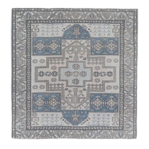 Vintage Square Turkish Kars Rug - Dining Room Carpet | Area Rug in Rugs by Vintage Pillows Store. Item composed of cotton