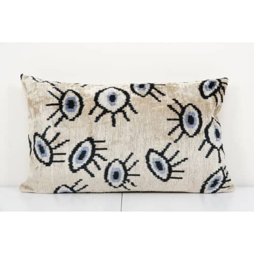 Ikat Eye Beige Pillow Cover | Sham in Linens & Bedding by Vintage Pillows Store. Item made of cotton