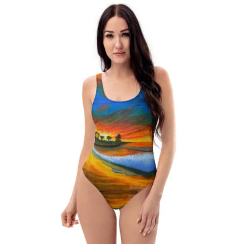 One Piece Swimsuit - Day Blazed - Tropical Sunset | Work by Eman's Gallery