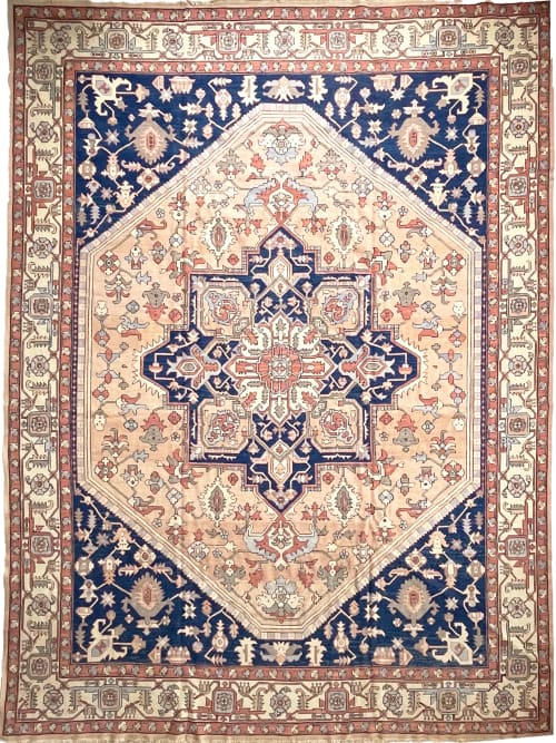 ENORMOUS PALACE SIZE Vintage Rug | Northwest Tribal Apricot | Area Rug in Rugs by The Loom House. Item composed of fabric and fiber