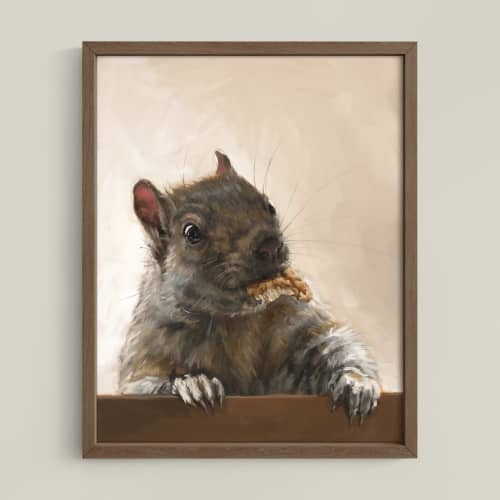 Brigette With A Walnut | Prints by The Ugly Cat Studio