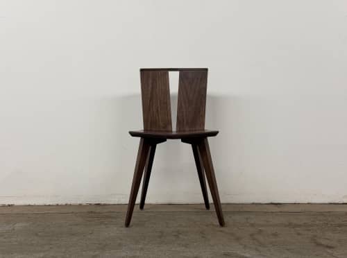 Modern Solid Wood Dining Chair: Hand-Sculpted, USA Made | Chairs by Marco Bogazzi