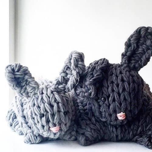 Giant Arm Knit Bunny DIY KIT - Small | Ornament in Decorative Objects by Flax & Twine. Item made of cotton